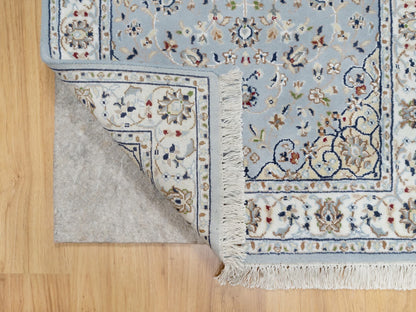 Nain Traditional hand-knotted wool/silk runner in Blue, 2'8" x 8'4", SKU O090880