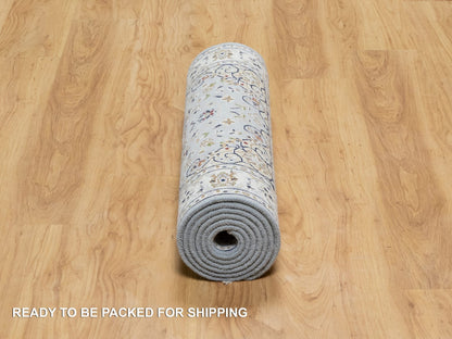 Nain Traditional hand-knotted wool/silk runner in Blue, 2'8" x 8'4", SKU O090880