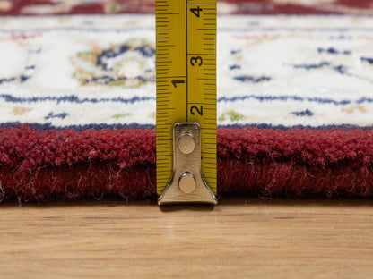 Red 2'8" x 6'8" Traditional Hand knotted Wool/Silk Rug - Sku: O090882