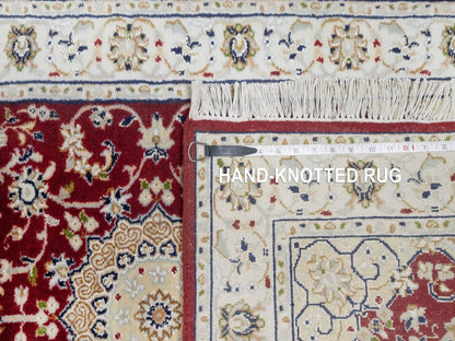 Red 2'8" x 6'8" Traditional Hand knotted Wool/Silk Rug - Sku: O090882