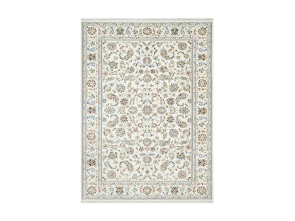 Ivory 5'10" x 9'1" Fine Oriental Hand knotted Wool/Silk Rug - Sku: O090896