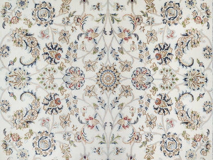 Ivory 5'10" x 9'1" Fine Oriental Hand knotted Wool/Silk Rug - Sku: O090896