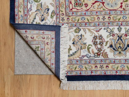 Nain Traditional hand-knotted wool/silk rug in Blue, 9'8" x 14'1", SKU O090899