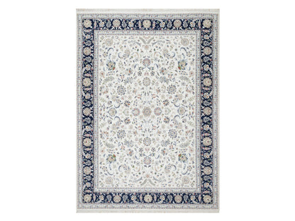 Ivory 8'7" x 12'0" Fine Oriental Hand knotted Wool/Silk Rug - Sku: O090900