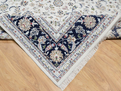 Ivory 8'7" x 12'0" Fine Oriental Hand knotted Wool/Silk Rug - Sku: O090900