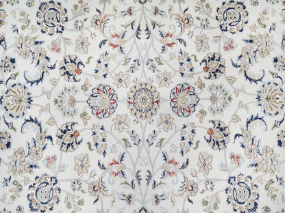 Ivory 8'7" x 12'0" Fine Oriental Hand knotted Wool/Silk Rug - Sku: O090900