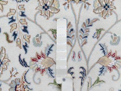 Ivory 9'9" x 9'9" Fine Oriental Hand knotted Wool/Silk Rug - Sku: O090907