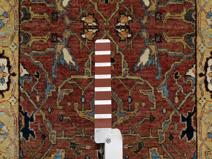 Red 2'7" x 18'2" Traditional Hand knotted Wool Rug - Sku: O090915