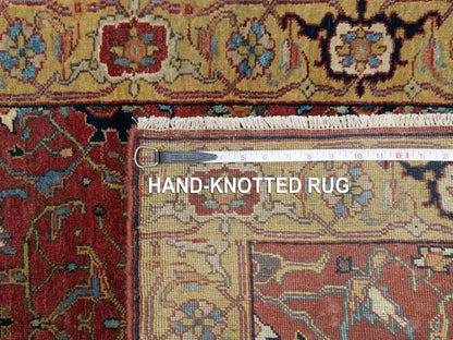 Red 2'7" x 18'2" Traditional Hand knotted Wool Rug - Sku: O090915