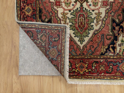 Ivory 2'8" x 28'1" Heriz Hand knotted Wool Rug - Sku: O090927