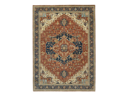 Red 8'9" x 12'1" Traditional Hand knotted Wool Rug - Sku: O090928