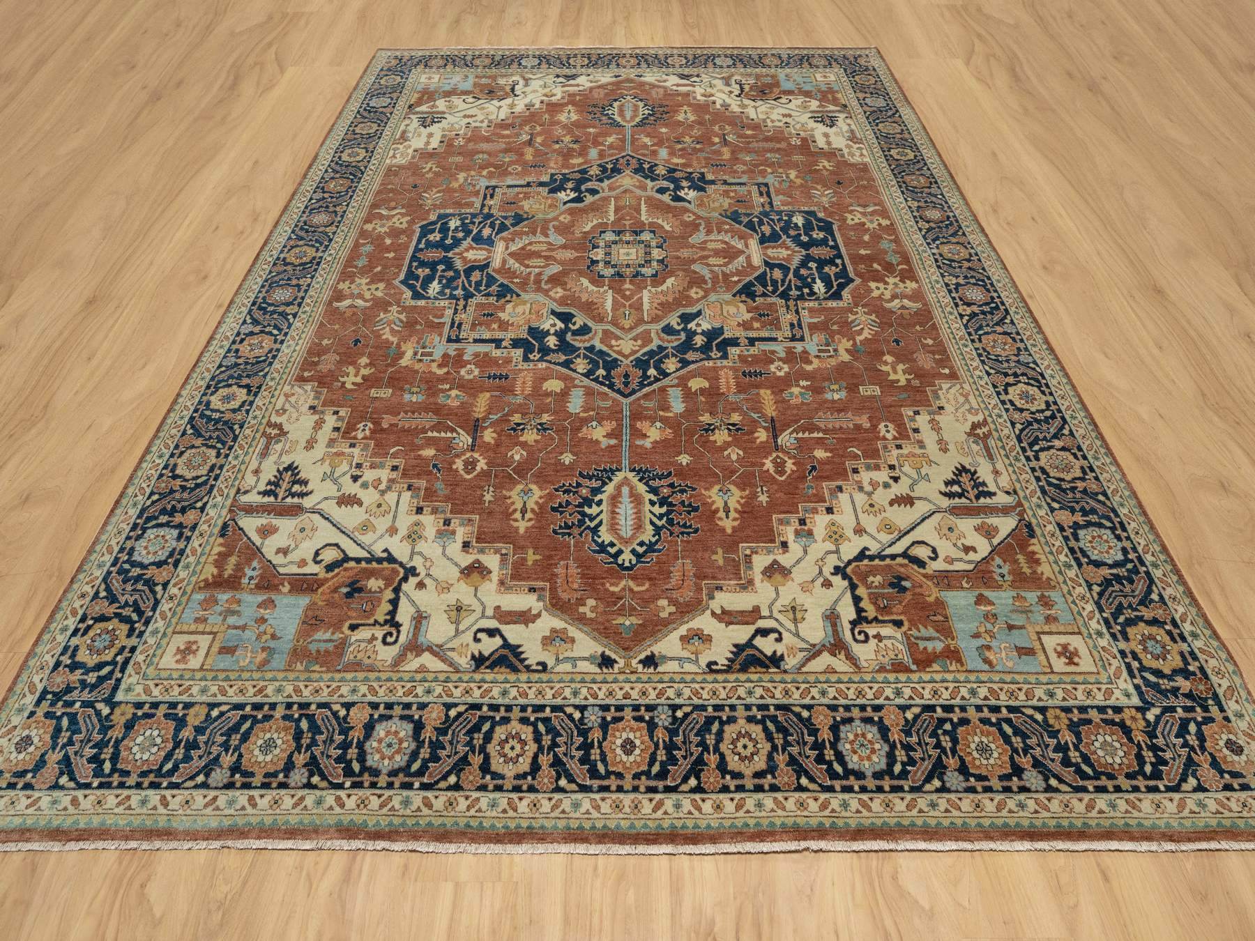 Heriz Traditional hand-knotted wool rug in Red, 8'9" x 12'1", SKU O090928
