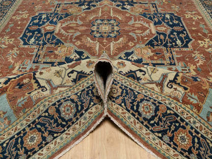 Red 8'9" x 12'1" Traditional Hand knotted Wool Rug - Sku: O090928