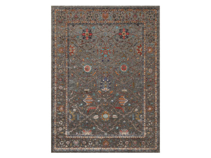 Grey 8'11" x 12'1" Transitional Hand knotted Wool/Silk Rug - Sku: O090941