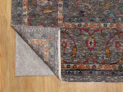 Grey 8'11" x 12'1" Transitional Hand knotted Wool/Silk Rug - Sku: O090941