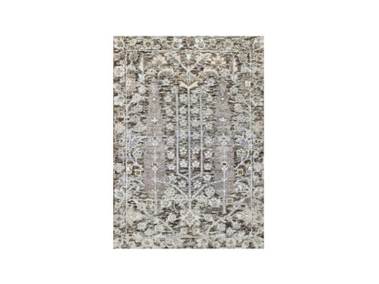 Transitional hand-knotted wool/silk rug in Brown, 2'1" x 2'11", SKU O090950