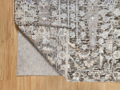 Transitional hand-knotted wool/silk rug in Brown, 2'1" x 2'11", SKU O090950