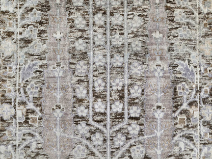 Transitional hand-knotted wool/silk rug in Brown, 2'1" x 2'11", SKU O090950