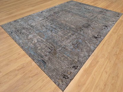 Brown 9'11" x 14'0" Transitional Hand knotted Wool/Silk Rug - Sku: O090954