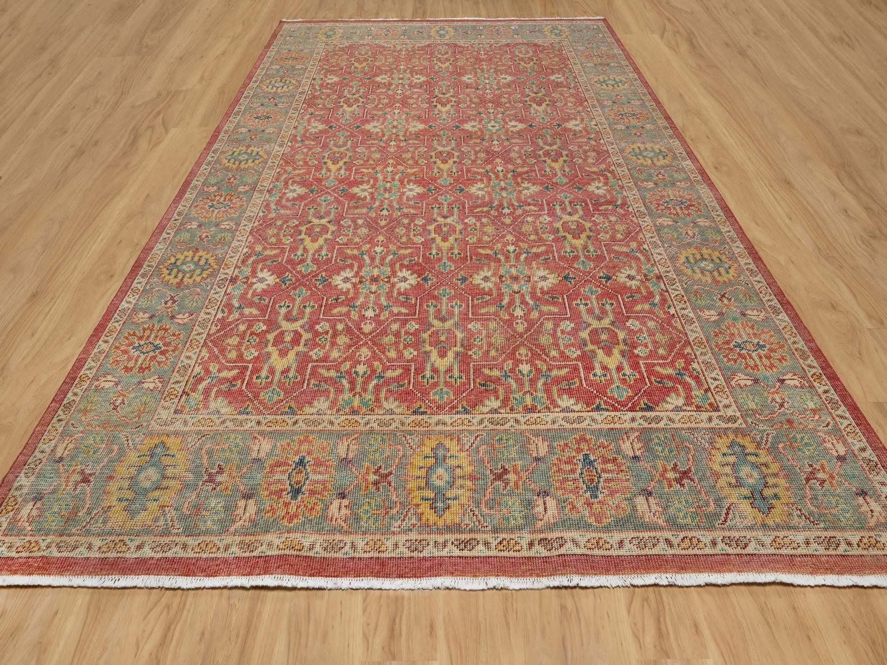 Oushak hand-knotted wool rug in Red, 9'11" x 13'9", SKU O090960