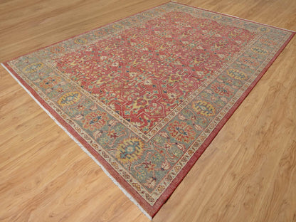 Red 9'11" x 13'9" Oushak / Peshawar Hand knotted Wool Rug - Sku: O090960