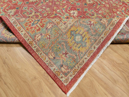 Red 9'11" x 13'9" Oushak / Peshawar Hand knotted Wool Rug - Sku: O090960