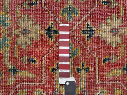 Red 9'11" x 13'9" Oushak / Peshawar Hand knotted Wool Rug - Sku: O090960