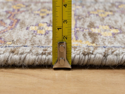 Transitional hand-knotted wool/silk runner in Beige, 2'7" x 22'0", SKU O090964