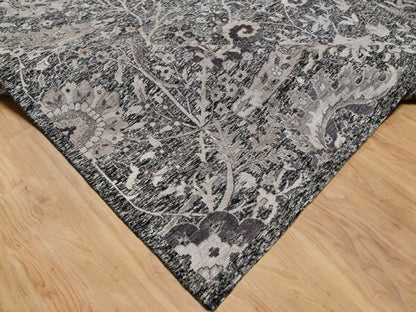 Transitional hand-knotted wool/silk rug in Brown, 11'8" x 14'11", SKU O090966