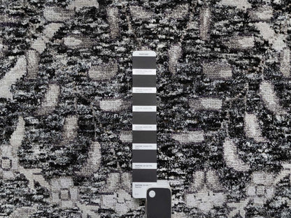 Transitional hand-knotted wool/silk rug in Brown, 11'8" x 14'11", SKU O090966