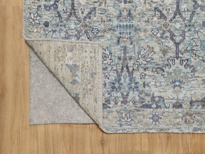 Ivory 2'7" x 27'7" Transitional Hand knotted Wool/Silk Rug - Sku: O090968