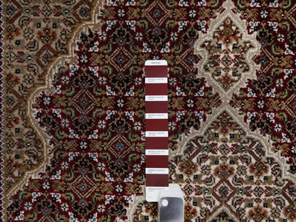 Red 4'0" x 6'2" Traditional Hand knotted Wool Rug - Sku: O090983