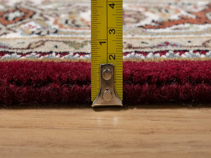 Red 4'0" x 6'2" Traditional Hand knotted Wool Rug - Sku: O090983
