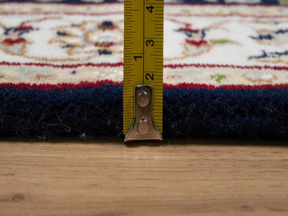 Nain Traditional hand-knotted wool/silk runner in Blue, 2'6" x 10'0", SKU O090989