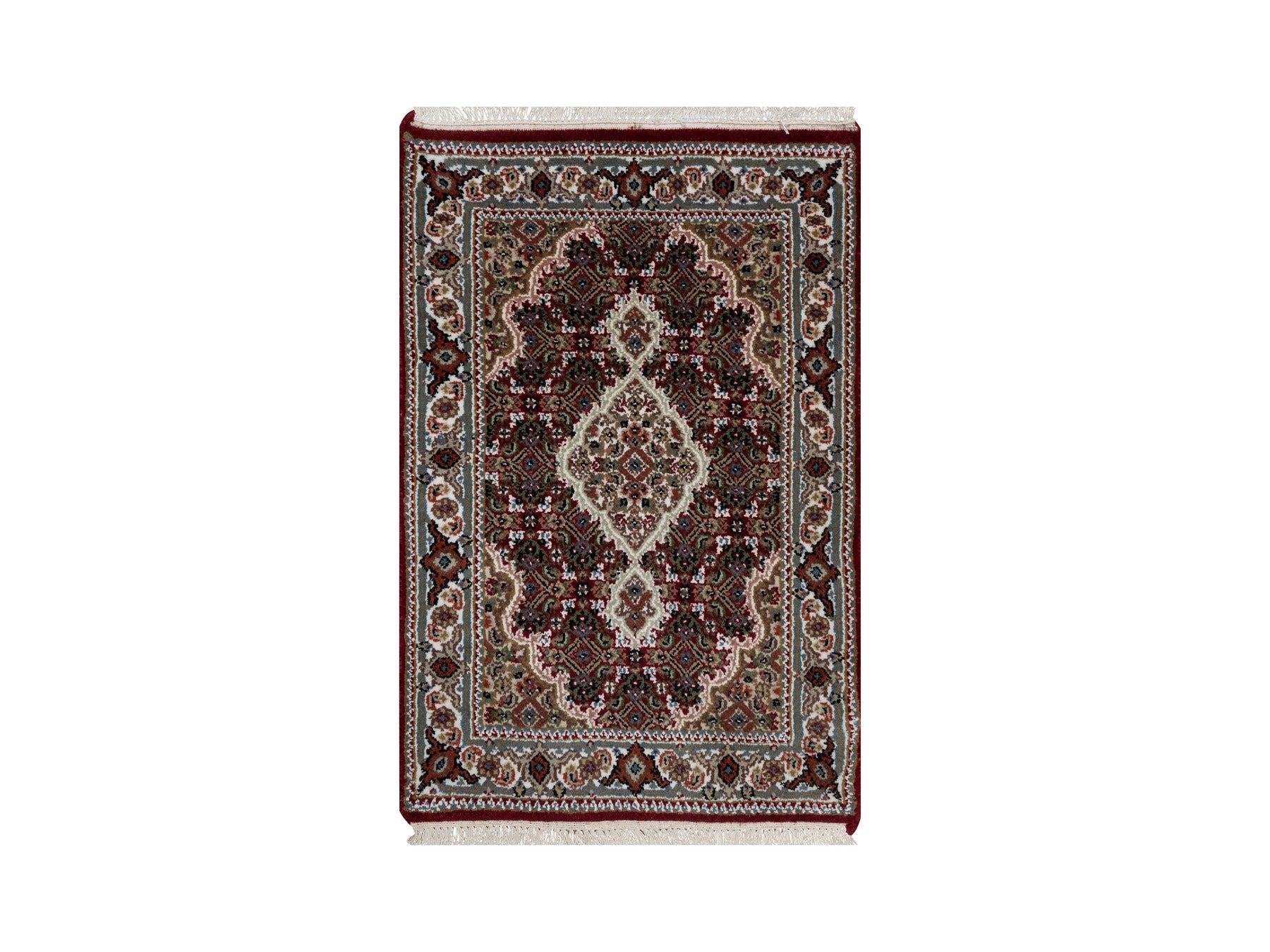 Tabriz Traditional hand-knotted wool rug in Red, 2'0" x 3'0", SKU O090994