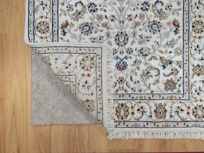 Ivory 2'9" x 14'1" Fine Oriental Hand knotted Wool/Silk Rug - Sku: O091012