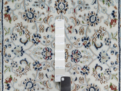 Ivory 2'9" x 14'1" Fine Oriental Hand knotted Wool/Silk Rug - Sku: O091012