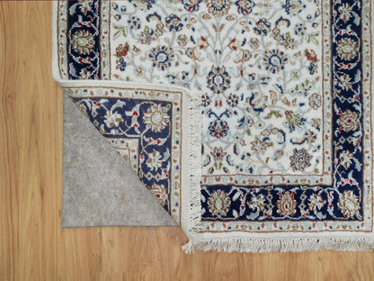 Ivory 2'8" x 14'0" Fine Oriental Hand knotted Wool/Silk Rug - Sku: O091015