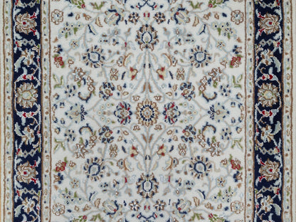 Ivory 2'8" x 14'0" Fine Oriental Hand knotted Wool/Silk Rug - Sku: O091015