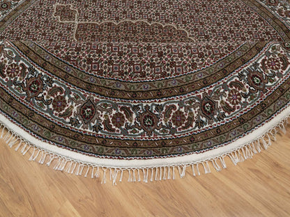 Ivory 7'6" x 7'6" Fine Oriental Hand knotted Wool Rug - Sku: O091042