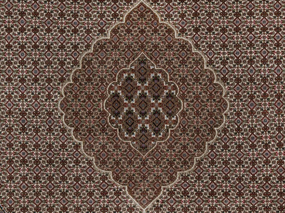 Ivory 7'6" x 7'6" Fine Oriental Hand knotted Wool Rug - Sku: O091042
