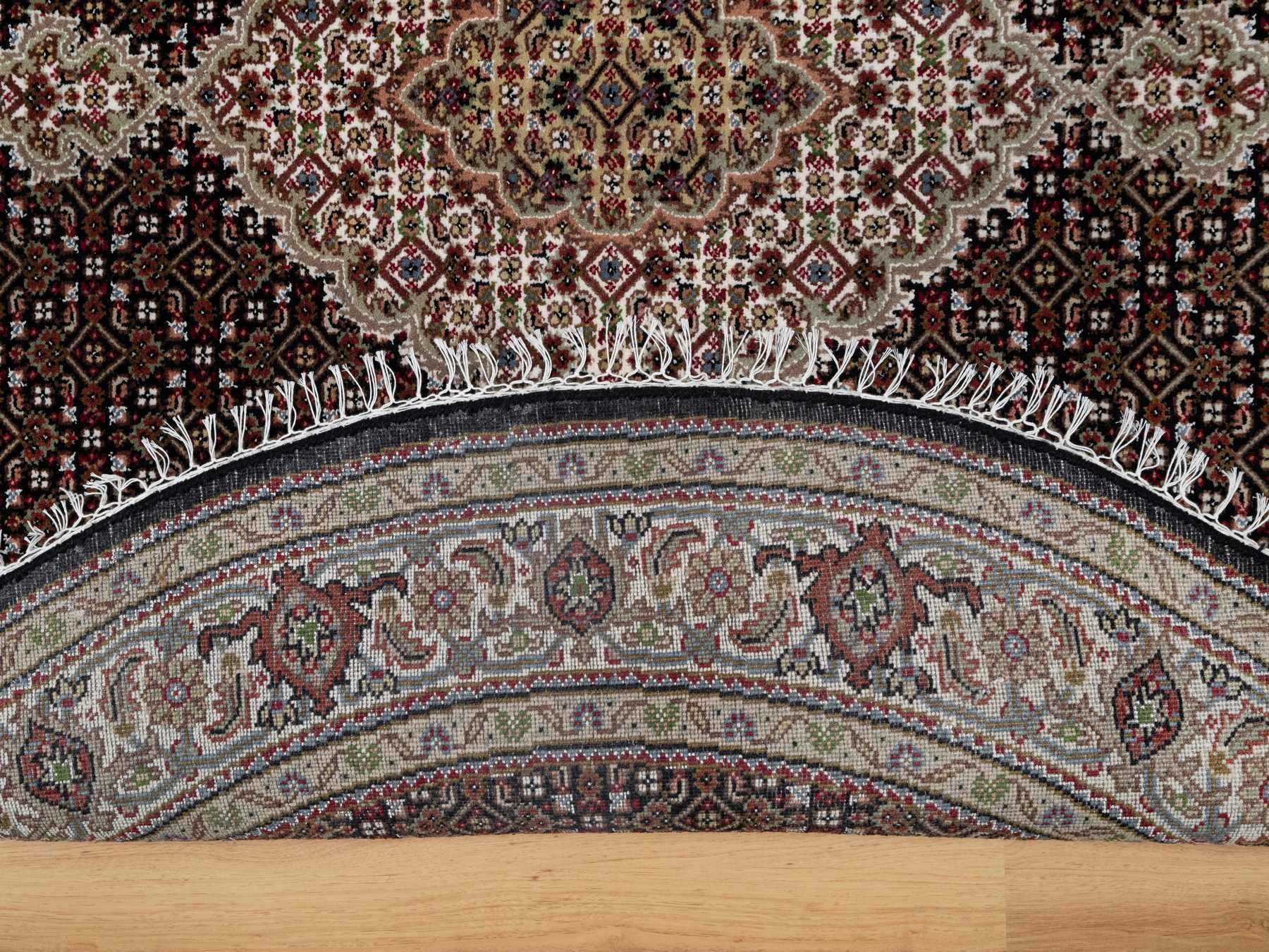 Tabriz Traditional hand-knotted wool rug in Black, 6'0" x 6'0", SKU O091043