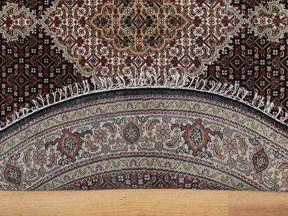 Tabriz Traditional hand-knotted wool rug in Black, 6'0" x 6'0", SKU O091043