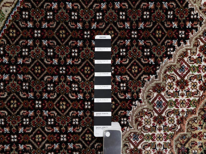 Tabriz Traditional hand-knotted wool rug in Black, 6'0" x 6'0", SKU O091043
