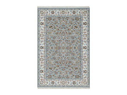 Nain Traditional hand-knotted wool/silk rug in Blue, 5'0" x 8'0", SKU O091052