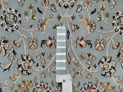Nain Traditional hand-knotted wool/silk rug in Blue, 5'0" x 8'0", SKU O091052