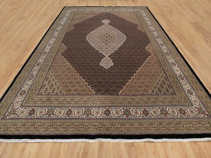 Tabriz Traditional hand-knotted wool rug in Black, 11'8" x 15'2", SKU O091056