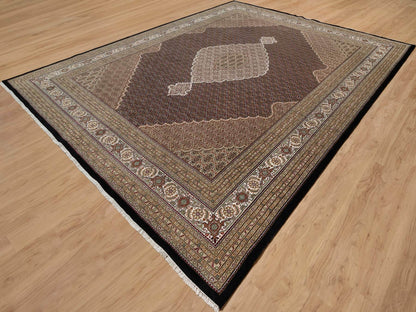 Tabriz Traditional hand-knotted wool rug in Black, 11'8" x 15'2", SKU O091056
