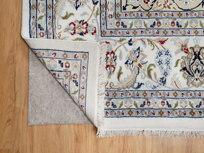 Ivory 9'10" x 10'2" Fine Oriental Hand knotted Wool/Silk Rug - Sku: O091059