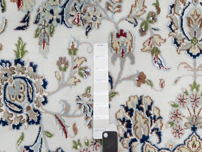Ivory 9'10" x 10'2" Fine Oriental Hand knotted Wool/Silk Rug - Sku: O091059
